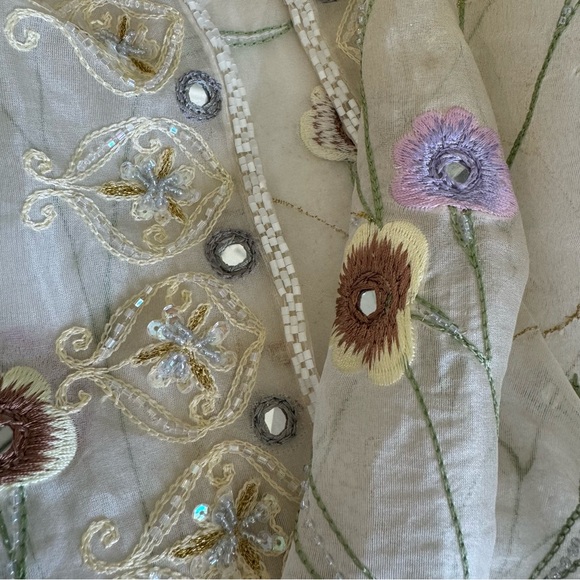 Vintage Chetta B Evening Beaded Silk Long Sleeve Blouse - Picture 7 of 7